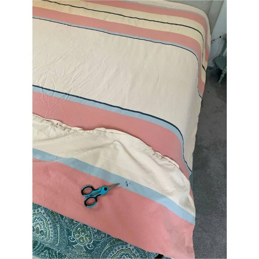 Calvin Klein Pink, Light Blue & Cream Striped Duvet Cover Surfs up